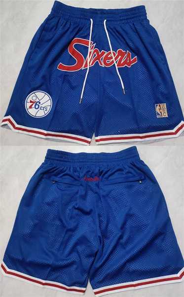 Mens Philadelphia 76ers Blue Shorts->nba shorts->NBA Jersey